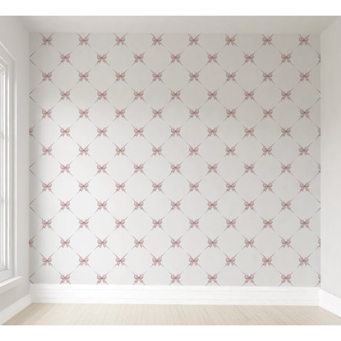 Papel de parede lacinho infantil para quarto de bebê menina M² PP132