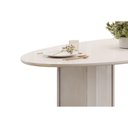 Ver imagem 6 de Mesa P/ Cozinha Liz C/ Tampo Madeirado C/ Vidro Oval 218x108cm Off White/dourado - Dj Móveis