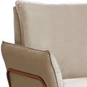 Ver imagem 5 de 02 Poltrona para Sala Decorativa Lotus Bronze Assento Veludo Bege - Iben Móveis