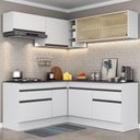 Ver imagem 1 de Armário de Cozinha Completa de Canto com Rodapé Veneza Multimóveis Mp2097.964 Branco/preto