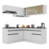 Armário de Cozinha Completa de Canto com Rodapé Veneza Multimóveis Mp2097.964 Branco/preto - 3