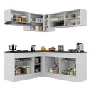 Ver imagem 6 de Armário de Cozinha Completa de Canto com Rodapé Veneza Multimóveis Mp2097.964 Branco/preto