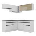 Ver imagem 7 de Armário de Cozinha Completa de Canto com Rodapé Veneza Multimóveis Mp2097.964 Branco/preto