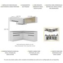 Ver imagem 4 de Armário de Cozinha Completa de Canto com Rodapé Veneza Multimóveis Mp2097.964 Branco/preto
