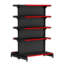 Gondola Centro 170 Fit Inicial Preto 10 Bandeja Pe Vermelho - 1