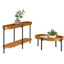 Ver imagem 1 de Kit Aparador para Sala e Mesa de Centro com Tampo Arredondado Mônica Nature