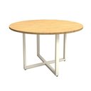 Ver imagem 3 de Mesa de Reunião Redonda F5 Office Moderno MDP 120cm Macadâmia com Branco