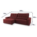 Ver imagem 3 de Sofá Retrátil Reclinável Montebello 2,30m Suede Velut Vermelho Molas no Assento - King House