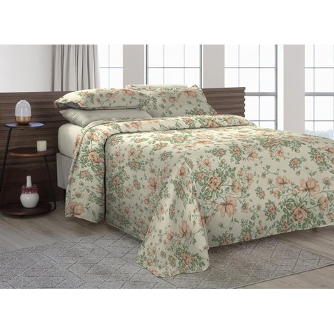 Cobre Leito Casal Padrão com Fronhas Piquet Algodão 3 Peças