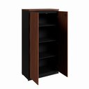 Ver imagem 3 de Armário Alto para Escritório 2 Portas 3 Prateleiras MDP 80cm Louro Preto F5 Office
