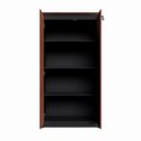 Ver imagem 5 de Armário Alto para Escritório 2 Portas 3 Prateleiras MDP 80cm Louro Preto F5 Office