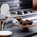 Ver imagem 2 de Kit 3 Porta Bolos Tortas Doces 25cm Bubble com Cúpula e Pé Crippa Amêndoa Padaria Hotel