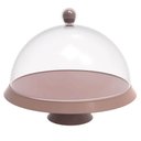 Ver imagem 3 de Kit 3 Porta Bolos Tortas Doces 25cm Bubble com Cúpula e Pé Crippa Amêndoa Padaria Hotel