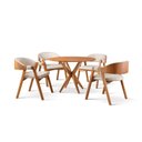 Ver imagem 3 de Conjunto de Mesa Redonda 100cm com 4 Cadeiras Gaia Bege/Nude/Freijó