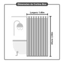 Ver imagem 6 de 1 Cortina Box Banheiro PVC Grossa Antimofo Ilhós Vd 140x200