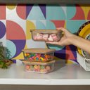 Ver imagem 7 de Kit 3 Potes de Vidro 800ml Tampa de Bambu Hermético Marmita Retangulares - Tud