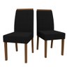 Conjunto Com 2 Cadeiras Para Sala de Jantar Estofadas Isis Madeira Maciça Amendoa Suede Preto VL07 N - 2
