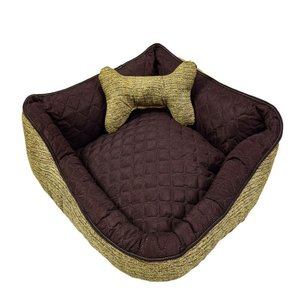 Cama Pet de Canto Luna Extra Grande Quadrada Impermeável: Avelã e Marrom