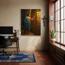 Ver imagem 2 de Quadro Decorativo Jesus Batendo a Porta - 70x50cm:moldura Preta