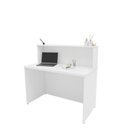 Ver imagem 5 de Kit 2 Peças com Balcão para Atendimento Recepção Consultório e Armário Multiuso Baixo Branco