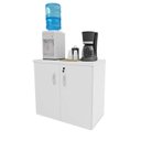 Ver imagem 6 de Kit 2 Peças com Balcão para Atendimento Recepção Consultório e Armário Multiuso Baixo Branco