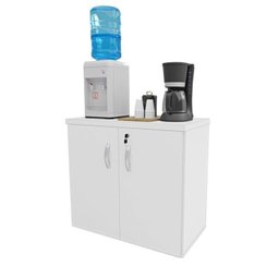 Kit 2 Peças com Balcão para Atendimento Recepção Consultório e Armário Multiuso Baixo - 6