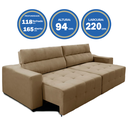 Ver imagem 6 de Sofá Top Lubeck 3 Lugares 2,20 M Retrátil Reclinável Suede Castor – Sofá na Web