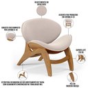 Ver imagem 7 de Poltrona Decorativa Orgânica Sala Living Kadosh L02 Suede Bege