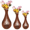 Ver imagem 1 de Vaso de Chão Decorativo Grande Gotas de Orvalho Mdf:marrom/kit com 3 - 90x40cm, 75x40cm e 60x30cm