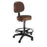 Cadeira Mocho Caixa Alta com Rodinhas Corano Marrom - 1