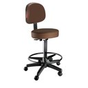Ver imagem 1 de Cadeira Mocho Caixa Alta com Rodinhas Corano Marrom