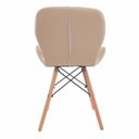 Ver imagem 1 de Cadeira Charles Eames Eiffel Slim Bege Estofada Decoração Escritório Sala Estar Mesa Jantar