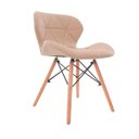 Ver imagem 3 de Cadeira Charles Eames Eiffel Slim Bege Estofada Decoração Escritório Sala Estar Mesa Jantar