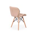 Ver imagem 5 de Cadeira Charles Eames Eiffel Slim Bege Estofada Decoração Escritório Sala Estar Mesa Jantar