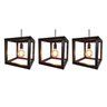 Kit 3 Luminárias de Teto Pendente Cubo Estilo Industrial - Preto - 1