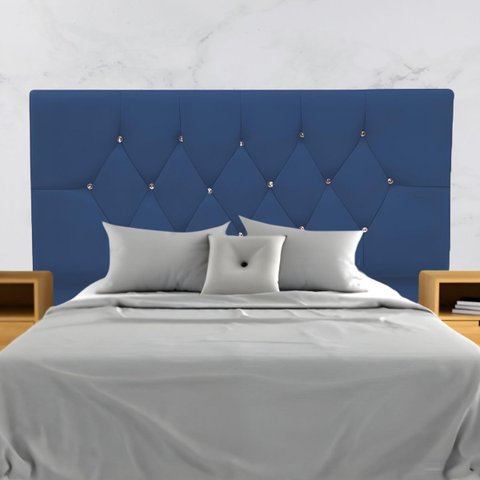 Cabeceira Cama Box Estofada Queen Size 160 Cm Suede Isabela:azul Marinho