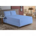 Ver imagem 4 de Jogo de Cama King Nobre 3 Peças Luva de Box 55cm de Altura Malha 100% Algodão - Azul-bebê