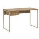 Ver imagem 2 de Mesa Escrivaninha Voss 1,2 X X 1 Gaveta 120cm Industrial Freijó E Champanhe