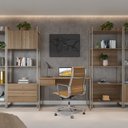 Ver imagem 7 de Mesa Escrivaninha Voss 1,2 X X 1 Gaveta 120cm Industrial Freijó E Champanhe