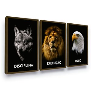 Quadro Decorativo Leão Aguia Lobo Moderno Escritório