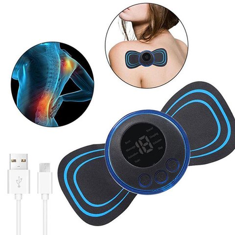 Mini Massageador Portátil Impulsos Elétricos Tecnologia Ems Relaxamento no Pescoço Costas Corpo