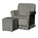 Ver imagem 1 de Poltrona Laura Amamentação Balanço Mais Puff - Quarto Bebê Amamentação - Veludo - Estopar Laura Mais