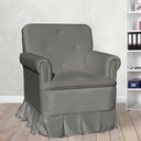 Ver imagem 2 de Poltrona Laura Amamentação Balanço Mais Puff - Quarto Bebê Amamentação - Veludo - Estopar Laura Mais