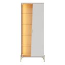 Ver imagem 2 de Kit Aparador 135cm e Cristaleira 2 Portas Pés Industrial Dourado Mosele C04 Off White Matte Freijó -