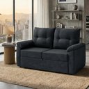 Ver imagem 1 de Sofá Cama Tifany 2 Lugares Casal 160cm Veludo Cinza Ideal para Ambientes Compactos Matrix