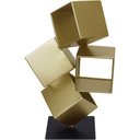 Ver imagem 1 de Escultura Decorativa Enfeite Cubos Home&co Metal 31x19x19cm Dourado