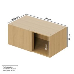 Ponte Canto Linear Modular 96cm 1 Porta Jade Cabecasa Madeiramadeira - 3