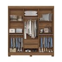 Ver imagem 3 de Guarda Roupa Casal 194,4cm 6 Portas 2 Gavetas com Espelho Horácio Estilo Mm Jatoba