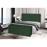 Kit Cabeceira 193Cm p/ Cama Box King + Baú 193Cm Calçadeira Estofada Imperatriz Suede Verde - 1