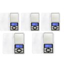 Ver imagem 1 de Kit 5 Balanças de Bolso Digitais Pocket Scale de Alta Precisão Eletrônicas Portáteis 500g:prata/únic